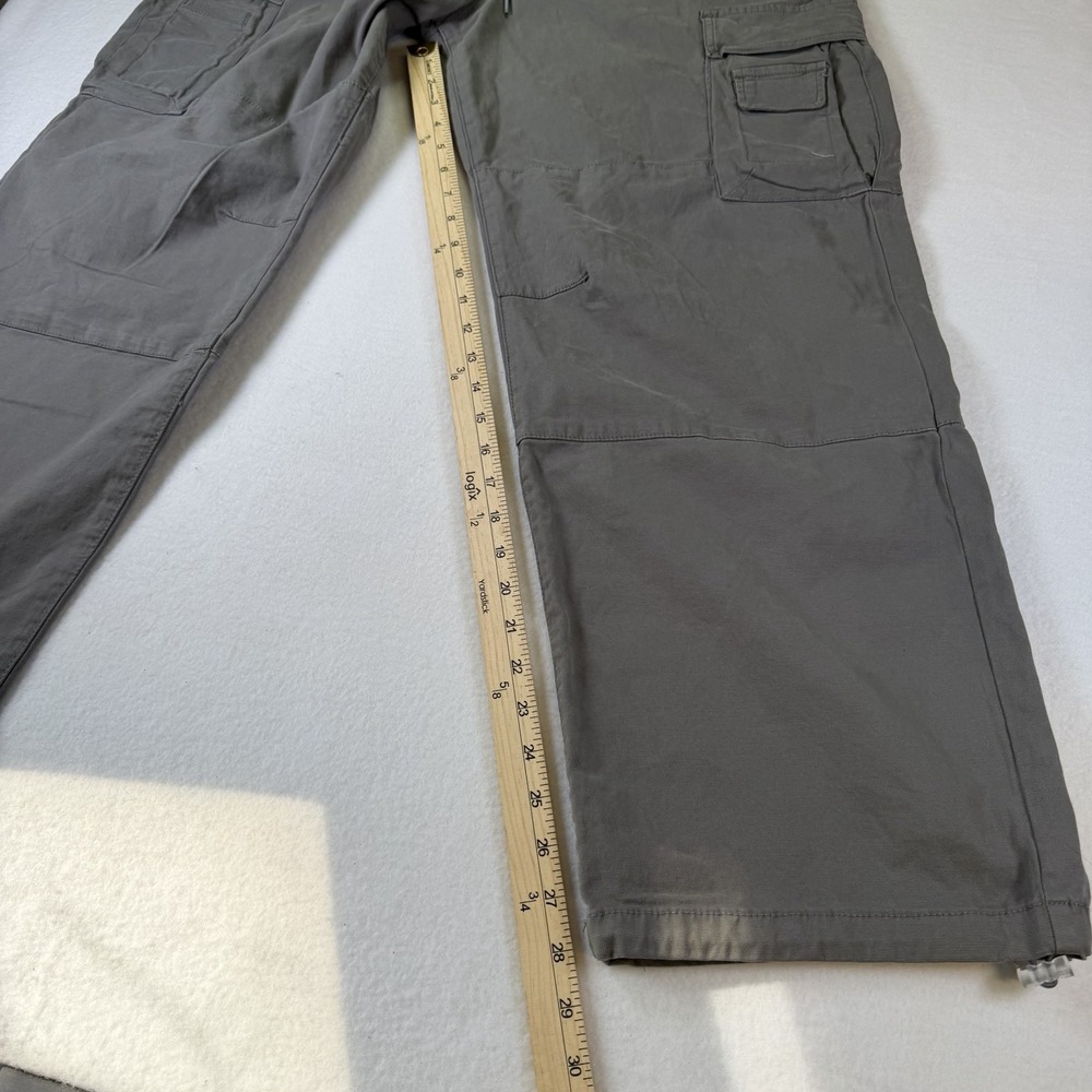 Pacsun Baggy Pants Mens Large Dark Gray Cargo Pockets Drawstring Utility NWT - Picture 7 of 10